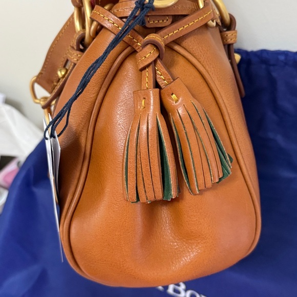Dooney & Bourke Caramel Leather Satchel with Tassel - Picture 3 of 13